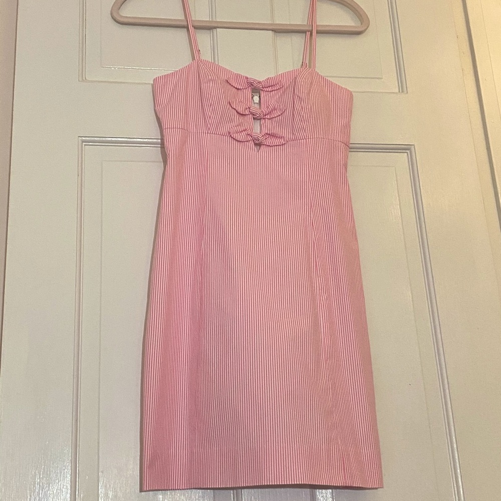 Lily Pulitzer Pink Striped Bow Mini Dress
